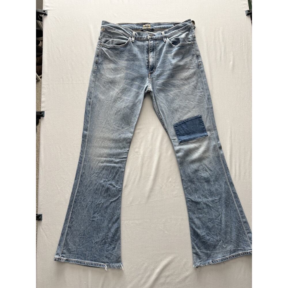 Citizens of Humanity Kaya Mid Rise Kick Flare Patch Jeans Sz 32 Premium Vintage